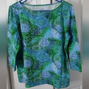 Real comfort blue & green long sleeve t-shirt